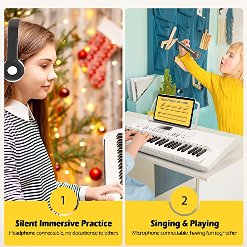Vangoa Clavier électronique 61 Lumineuses Touches avec Support de Clavier de Piano, Microphone, 600 Timbres, 400 Rythmes… - Les Beatles, Paul McCartney, John Lennon, RIngo Starr, George Harrison Vangoa Clavier électronique 61 Lumineuses Touches avec Support de Clavier de Piano, Microphone, 600 Timbres, 400 Rythmes… – Image 8