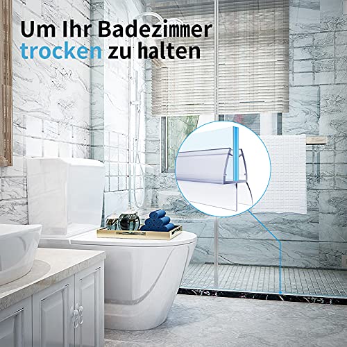 kinkaivy Duschdichtung, 4 x 80cm Duschdichtungen für Duschtüren, 6/7/8mm Transparent Dichtung Dusche Glastür, Wasserabweisende Ersatzdichtung für Dusche, Schwallschutz Dichtkeder - Image 3