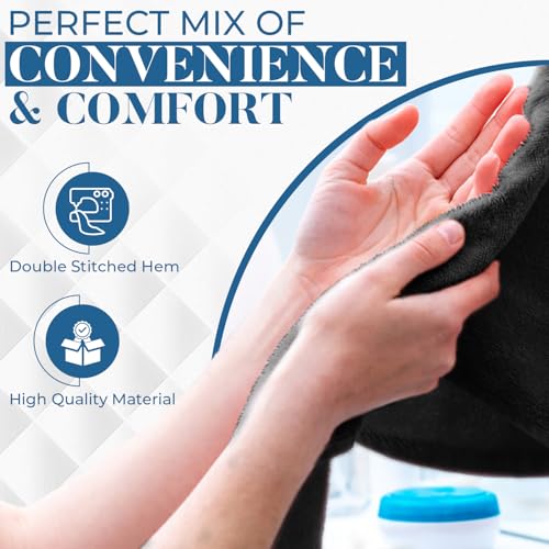 Image of DAN RIVER 6-Pack Premium Hand Towels (16x28 Inches) - 100% Cotton, Ultra Soft, Lightweight, Highly Absorbent Towels for Bathroom, Spa, Gym, Salon, Hotel, and Travel - Black