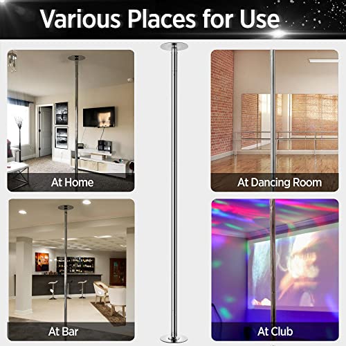 Image of Yaheetech Portable Spinning Static Dance Pole for Home 6.9-9ft Adjustable | Sturdy steel pole holds up to 441 lb, spins smoothly or locks static, and grips securely for home fitness and pole dancing.