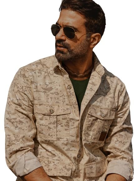 Casual Men's Black Twill Woven Overshirt-image-4