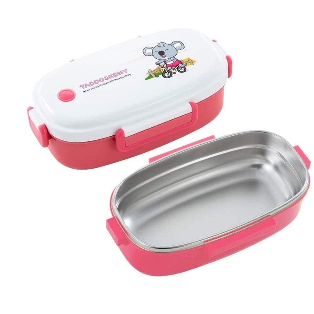 MRKU Portapranzo Bento a Prova di perdite per Studenti, in Acciaio Inossidabile 304, Stile Giapponese, con Piatto sigillato a Prova di perdite, Ideale per Ufficio e Lavoratori.