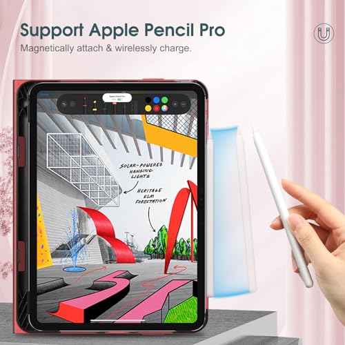 Fintie Folio Case for iPad Pro 11-inch (M5) 2025 / (M4) 2024 - Multiple Angles Viewing Stand Protective Cover with Pencil Holder & Pocket, Auto Wake/Sleep, Marble Pink by FINTIE - Used condition - Image 7