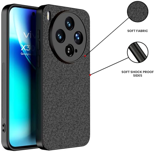 Image of Kapa Soft Full Fabric Protective Back Case Cover for Vivo X300 5G | Shockproof Slim Hard Anti Slip Back Case (Black)
