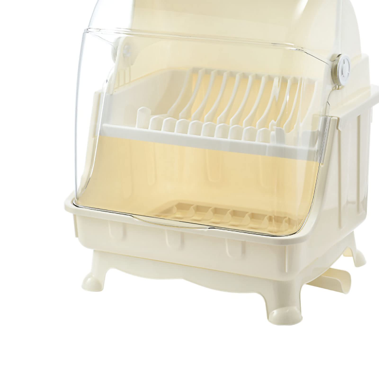 Escurreplatos Con Tapa Escurreplatos Cubiertos Escurridor De Platos Escurridor Con Tapa Sobre El Fregadero Escurridor De Platos Caja De Almacenamiento De Vajilla De Cocina Multifuncional(Beige)