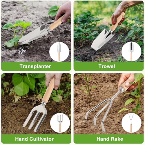Set de herramientas de jardinería resistentes 9 piezas miniatura 3