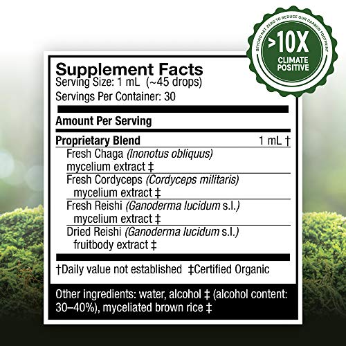 Host Defense, Breathe Extract, Respiratory Support, Mushroom Supplement With Cordyceps, Reishi And Chaga, Plain, 1 Fl Oz #TOP2