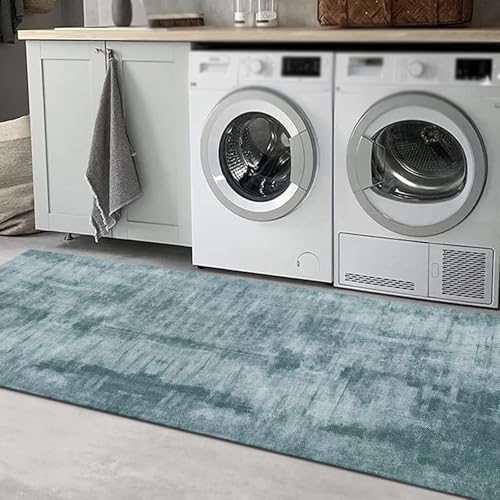 Tapis de couloir pour entrée et cuisine long tapis de sol bleu