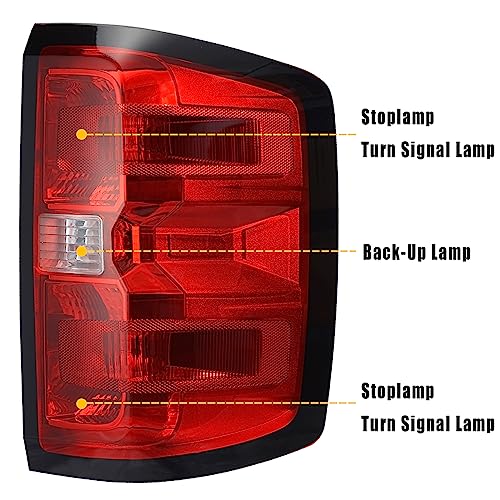 Boine Compatible With 2014-2015 Chevy Silverado 1500 2500Hd 3500Hd, Gmc Sierra 3500 Hd Left Driver Side Tail Light - Bulb And Harness Included (Left Driver Side) #TOP2