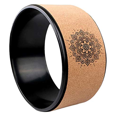 HAOBANLV Yoga Wheel - Comfortable Yoga Dharma Prop Wheel for Yoga Poses, Perfect Natural Cork Roller for Stretching, Increasing Flexibility And Improving Backbends, 32Cm X 13Cm Yoga Circle