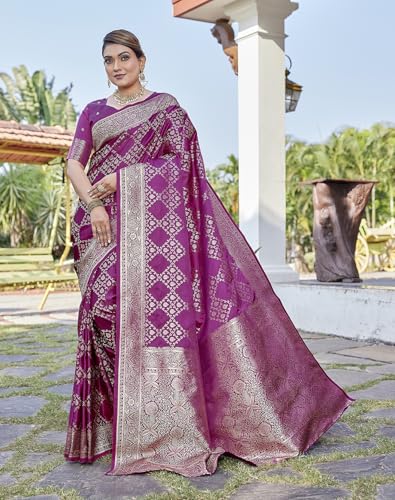 Image of Yashika Women's Pure Kanjivaram Silk Saree Soft Banarasi Style Wedding With Blouse Piece | Saree For Women | New Sari