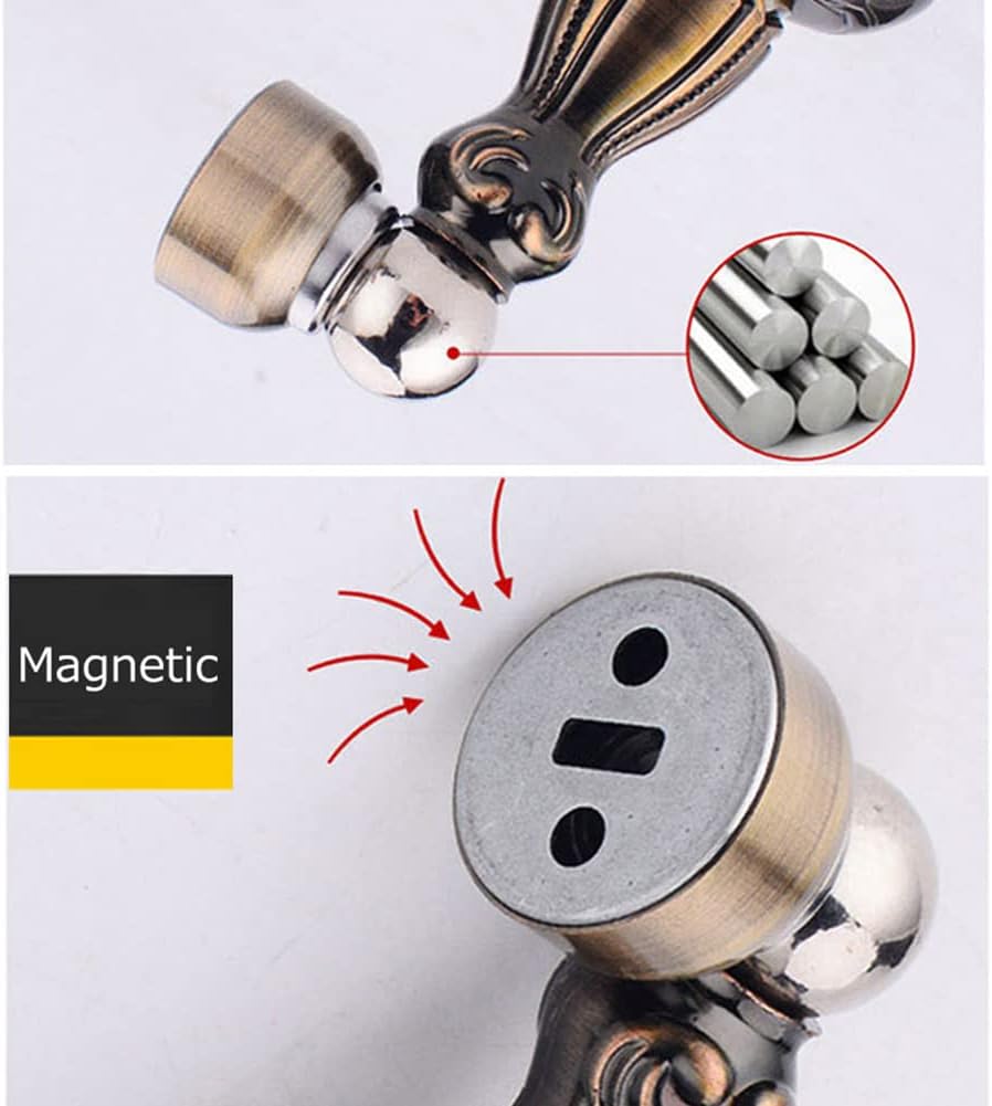Magnetic Door Stop Metal Retro Door Stopper Dual-Purpose Door Bumper for Floor and Wall-Black||2PCS (Color : Bronze)