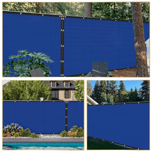 Tela para valla comercial de alta densidad azul con protección visual 4