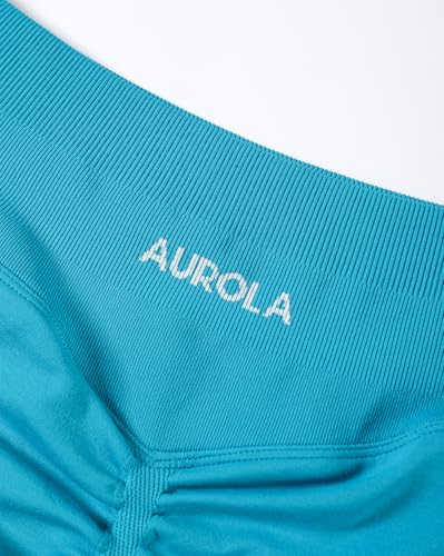 Image of AUROLA Influence Workout Shorts for Women,2.5 3.5 4.5 5.5 6.5 No Roll Up Squat Proof Scrunch Seamless Compression Gym Short