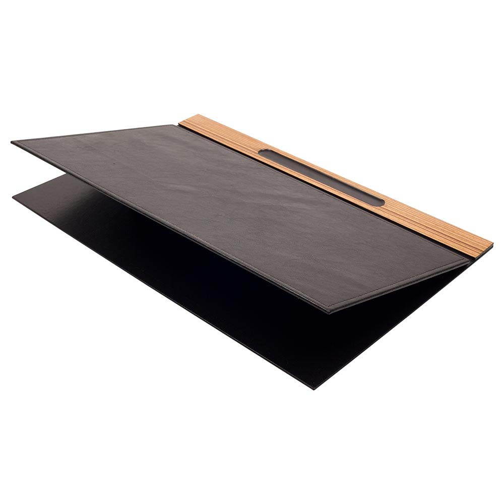Set da scrivania in legno, 11 accessori, organizer da scrivania per ufficio, vassoio documenti, accessori da scrivania da ufficio, tappetino da scrivania, 11 pezzi (nero)