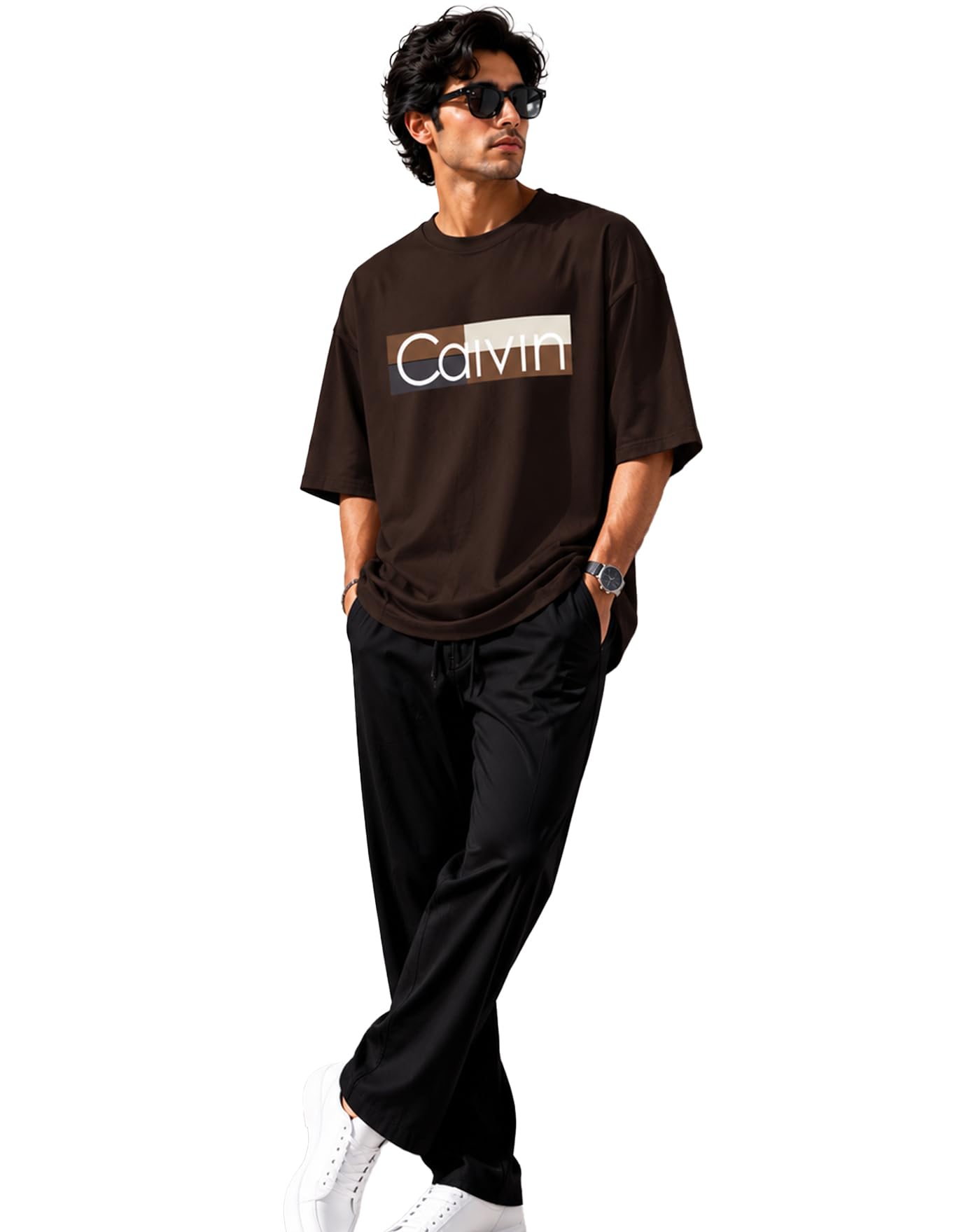 Men's Graphic Print Co-Ord Set | Oversized T-Shirt & Track Pant | Cotton Blend Clothing Set Outfit for Men-image-41