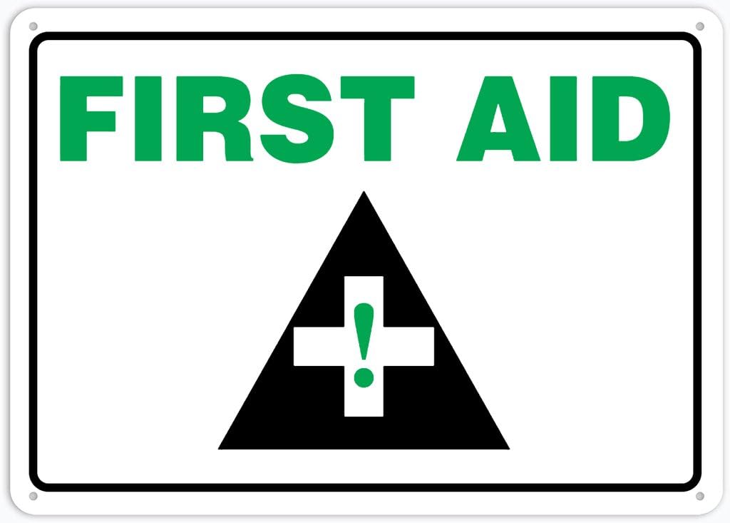 8"x12" Tin Metal Sign - First Aid - Decorative Plate For Shop, Yard, Garage, Outdoor Wall