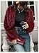 Verdusa Women's Faux Fur Coat Furry Fuzzy Open Front Cropped Jacket Fall Winter Clothing Burgundy Large