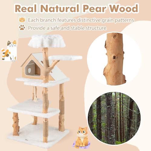 Árbol para Gatos de Madera Maciza Tangkula 60 pulgadas miniatura 6