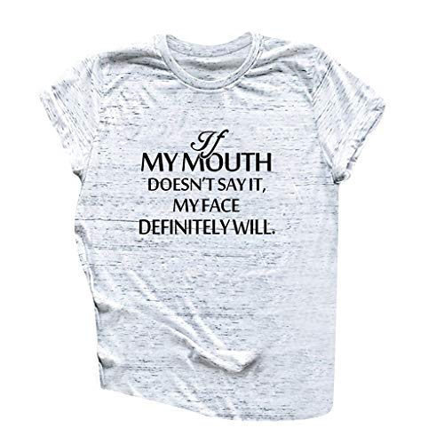 Letter Print T-Shirt for Women Funny,Ladies Fashion O-Neck Short Sleeve Blouses Basic Summer Tops