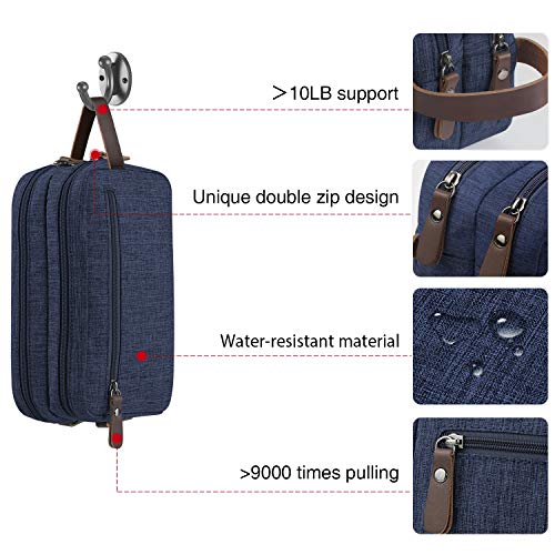 Men's Travel Toiletry Organizer Bag Dopp Kit, Bathroom Bags (Blue Water-resistant) - Image 3
