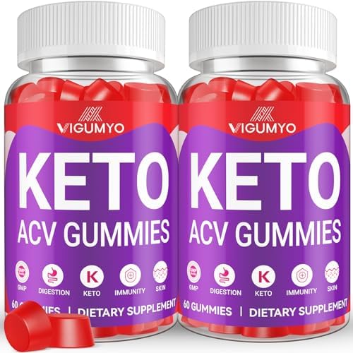 VIGUMYO Keto ACV Gummies 1500MG Keto Gummies Apple Cider Vinegar Gummies Formulated with Pomegranate Beet Juice Powder B12 Vegan Non GMO 120 Gummys