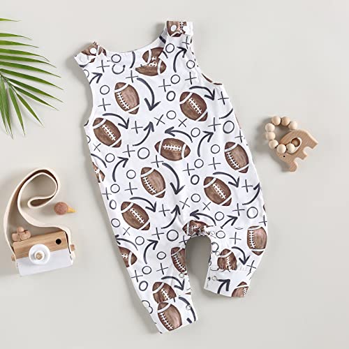 Baby Boy Girls Football Print Sleeveless Romper Bodysuit One Piece Football Outfit Suspender Jumpsuit2