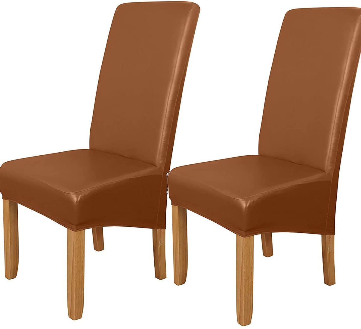 Fundas para sillas de comedor impermeables contra manchas de aceite juego de 4 café 1