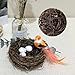 LWINGFLYER Artificial Birds Nest with Eggs 2 Sets Large Decorative Rattan Birds Nest 4.7Inch for Spring Christmas Tree Ornaments Easter Decor Crafts Patio Garden Home Decor