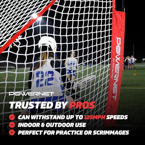 Image of PowerNet Portable Lacrosse Goal | Quick and Easy 2 Minute Setup No Tools Required | Perfect for Practice or Scrimmages | Bow Style Frame | Bag Included