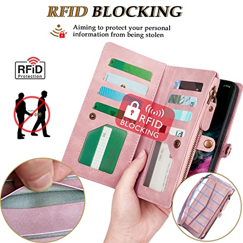 Image of for Samsung Galaxy S26 Wallet Case with RFID Blocking Wallet, Pink