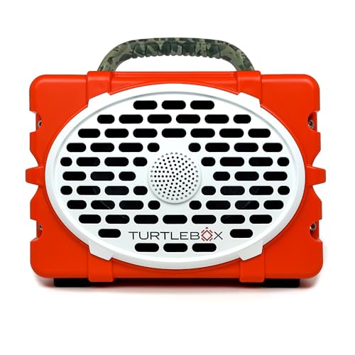 Image of Turtlebox Original Gen 3: Portable Outdoor Bluetooth Speaker - Ultra-Loud (120dB), Waterproof (IP67), Rugged, Impact-Resistant, 3-Day Battery | Party Mode: Unlimited Pairing Stereo, Orange /Camo