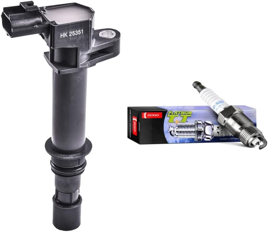 1 Herko B043 Ignition Coil + 1 4503 Platinum TT Spark Plug For 1999-2004 Dodge & Jeep