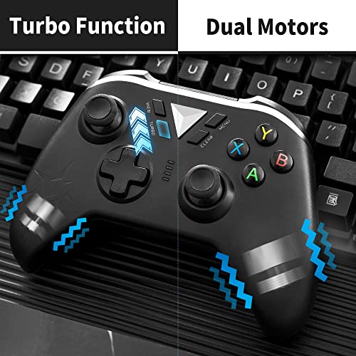 Image of TCOS TECH Wireless Controller Compatible with Desktop /Laptop / PS3 / PC Windows 7 /8 /10 /11 Wireless Gamepad Remote Controller with 2.4GHZ Wireless USB Receiver Adapter & Type C USB Cable - Black