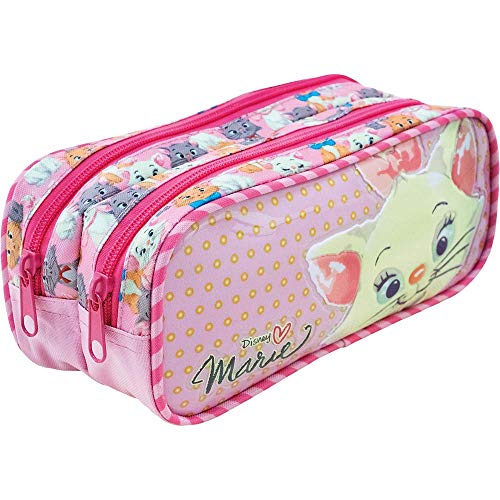 Estojo Duplo Marie Cuteness 8545 - Artigo Escolar Marie, Rosa Claro