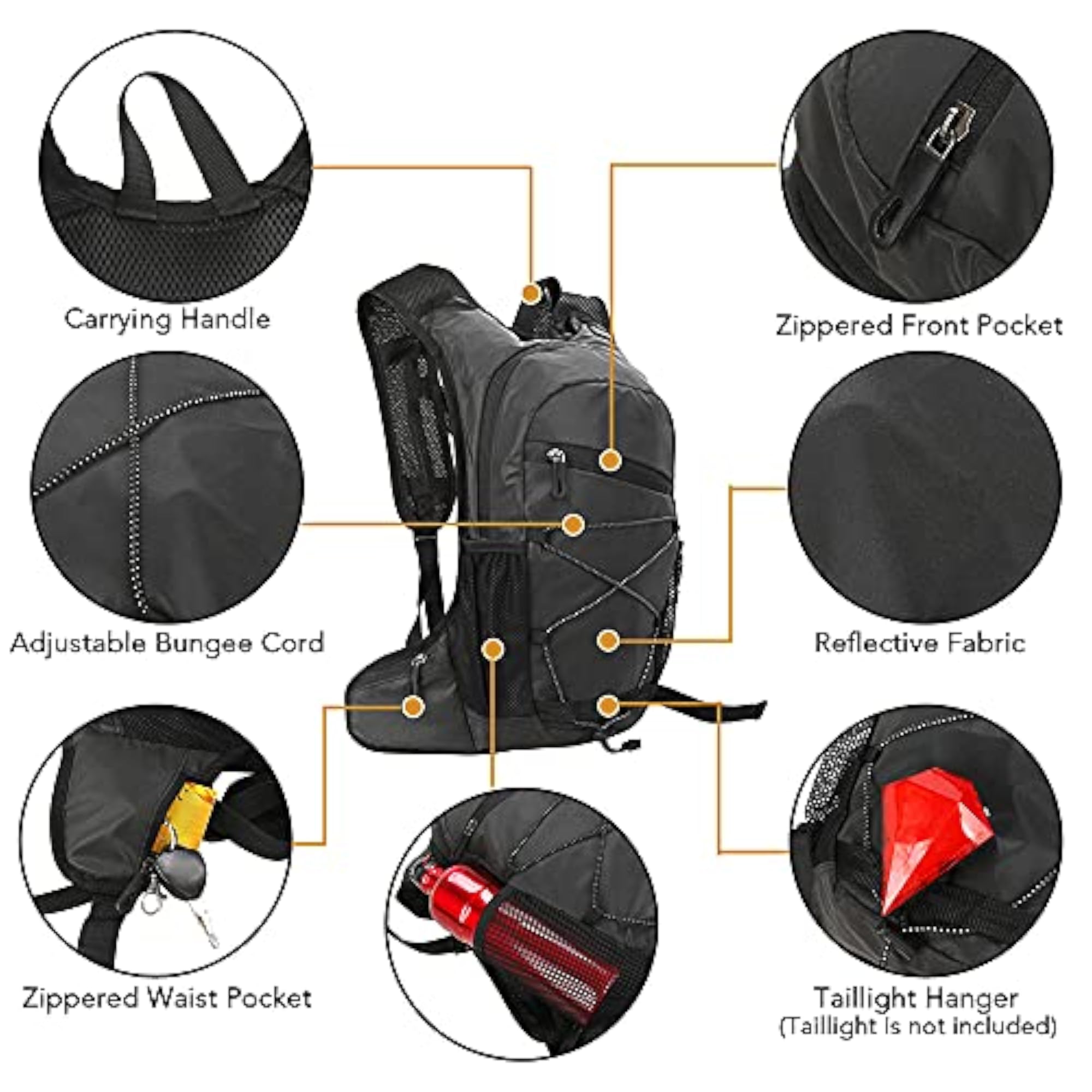 8L High Visibility Reflective Cycling Hydration Backpack, Outdoor
