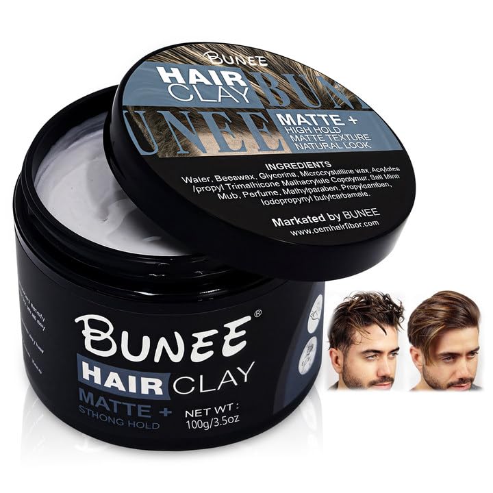 120g Cera Pelo Hombre, Cera Para el Pelo Fijación Fuerte, cera de peinado mate, Arcilla de Peinado Texturizante, Crear el peinado ideal, Adecuado para todos los tipos de cabello
