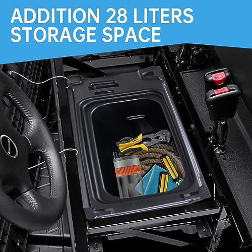 CPOWACE Underseat Storage Box Compatible with 2015-2024 Kawasaki Mule PRO-FX FXR FXT DX DXT Accessories Under Seat Storage Bin Set Organizer Tray Replacement for 99994-1463