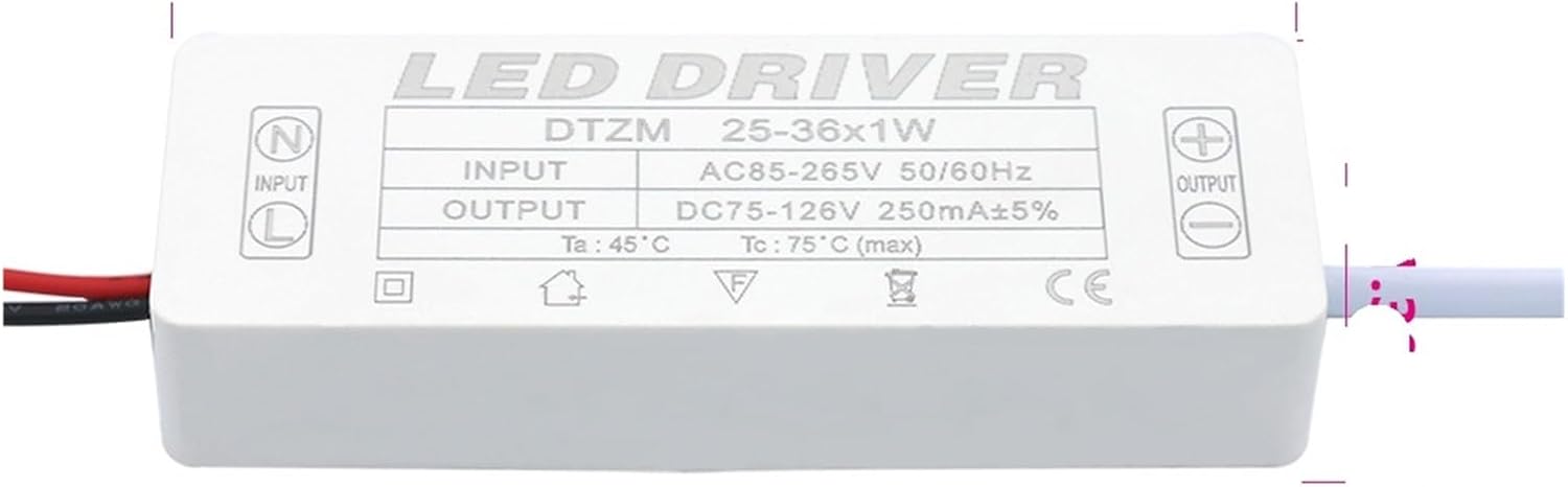 1PCS LED Driver Power Supply AC85-265V Lighting Transformer(12-18W,250MA_85-265V)