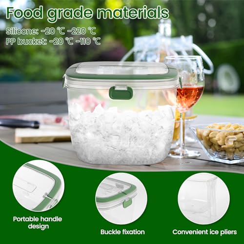 Ice Bucket with Lid and Ice Tong, 5L Sealed Ice Bucket Container with Handle, Portable Plastic BPA Free Ice Cube Tray, Multifunctional Ice Storage Bin for Cocktail Freezer Bar Parties Barbeque Camping - Image 6