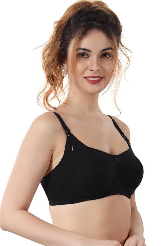 Image of CLOUD SOFT Maternity Nursing Bra for Women | Non-Padded Breastfeeding Bra with Feeding Pads | Comfortable Lift & Support | Soft Cotton Pregnancy & Feeding Bra - (CS08)