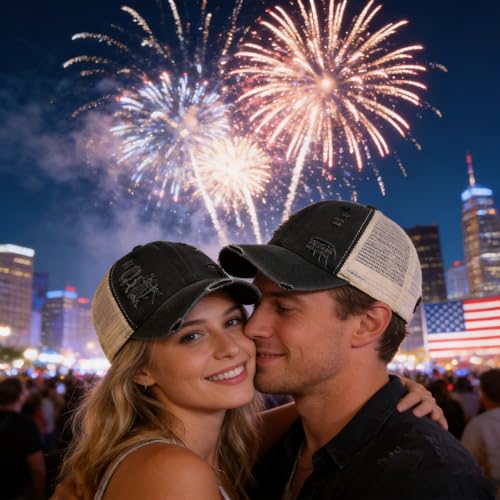 Image of Trucker Hat Distressed Baseball Cap Golf Cap Adjustable Sportswear Hat for Men Women Unisex