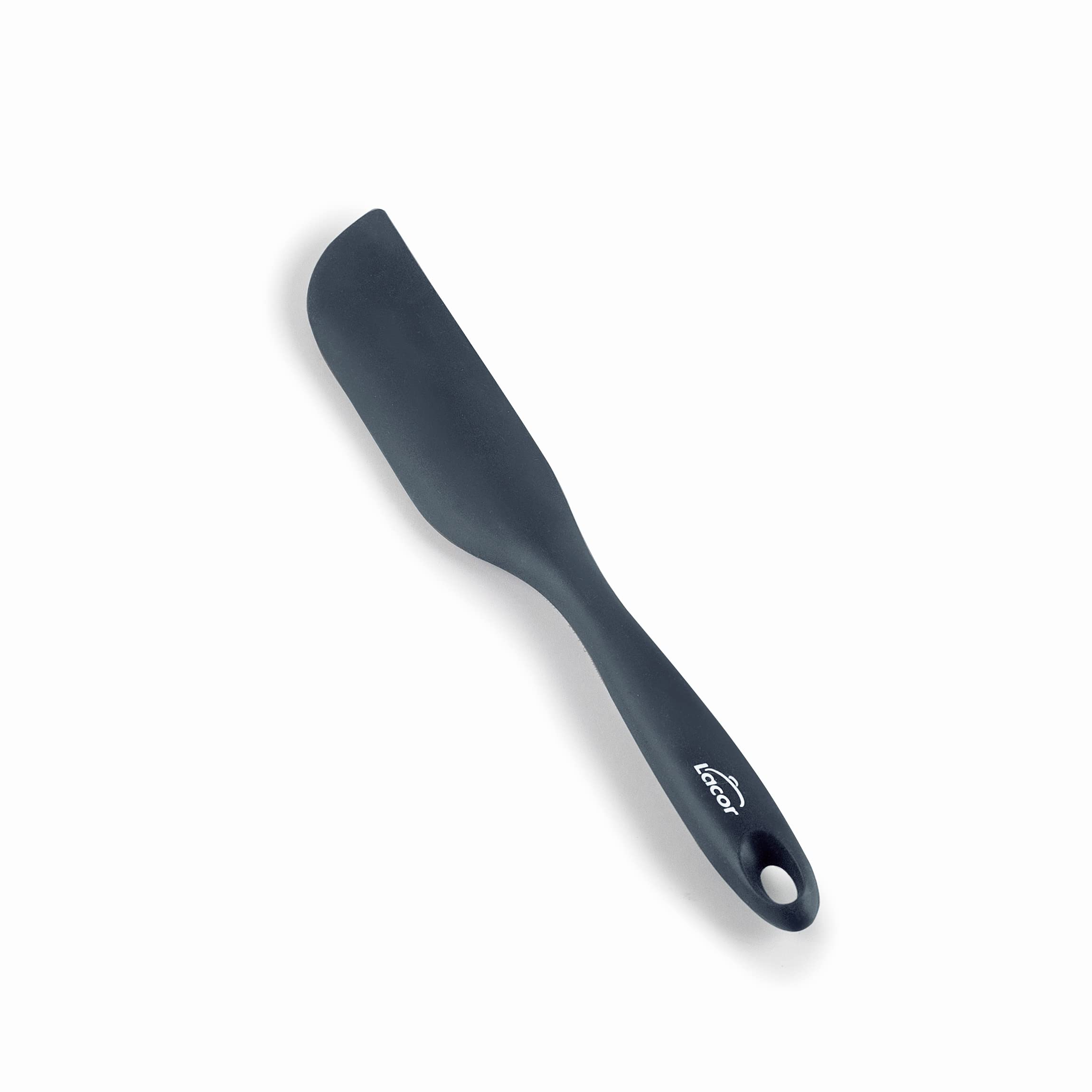 LACOR 64471 Grey Spoon Narrow Statula Silicone Kitchen Utensils Ergonomic Handle Non-Stick High Temperature Resistant Dishwasher Safe Length 27cm