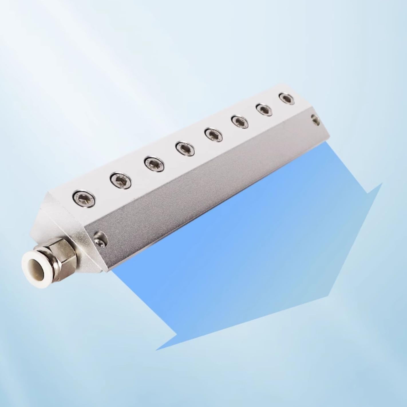 Industrial Air Knife Blower - Aluminum Alloy Dust Blowing Air Blade for Water and Dust Removal, Compatible with Air Compressor, 0.05mm Outlet Gap, Ideal for Production Lines