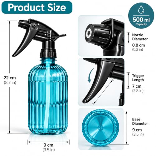 Image of Umite Chef Plant Spray Bottle for Gardening | Fine 500 ml Mist Water Sprayer for Indoor & Outdoor Plants | Garden Plant Mister, Hand Pressure Trigger Sprayer for Flowers, & Home Gardening - Blue