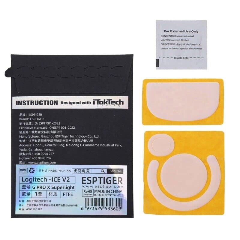 Esports Tiger ICE V2 Mouse Skates Feet for logitech G Pro X Superlight Mouse Glides