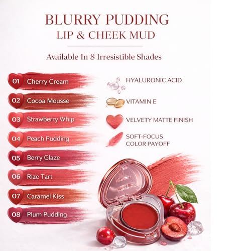 Image of Cuffs N Lashes Sweet Heart Blurry Pudding Blush 5g Lip & Cheek Mud - 02| Cocoa Mousse | Hydrating Tint with Hyaluronic Acid & Vitamin E | Soft Blur Cream Blush & Lip Tint