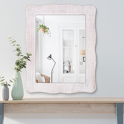 Espejos Decorativos de Pared Vintage Blanco Marca Lzuso