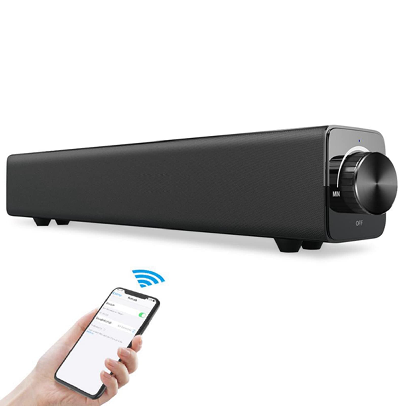 F&Y Soundbar Bluetooth con altoparlante ad alta fedeltà da 20 W, sistema audio TV cablato/wireless, suono surround migliorato per home theater, PC, esterni, con telecomando