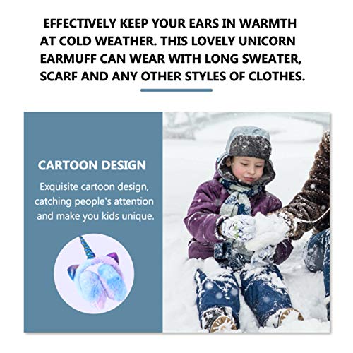 VORCOOL Unicorn Earmuffs for Girls Kids, Fleece Earmuffs Adjustable Soft Winter Ear Muffs (Random Color)3